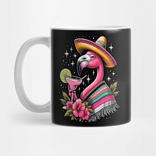 funny flamingo drinking margarita Mug